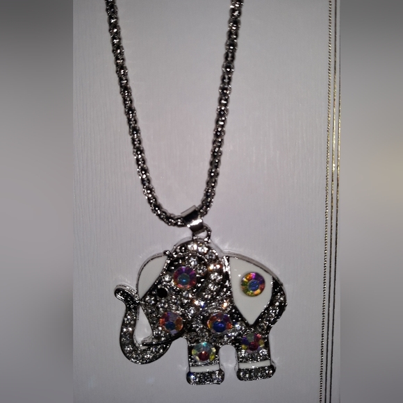Elephant Necklace BlueTeal Silver CZ fashion post earring Fashion Kids Womens… - Picture 13 of 15
